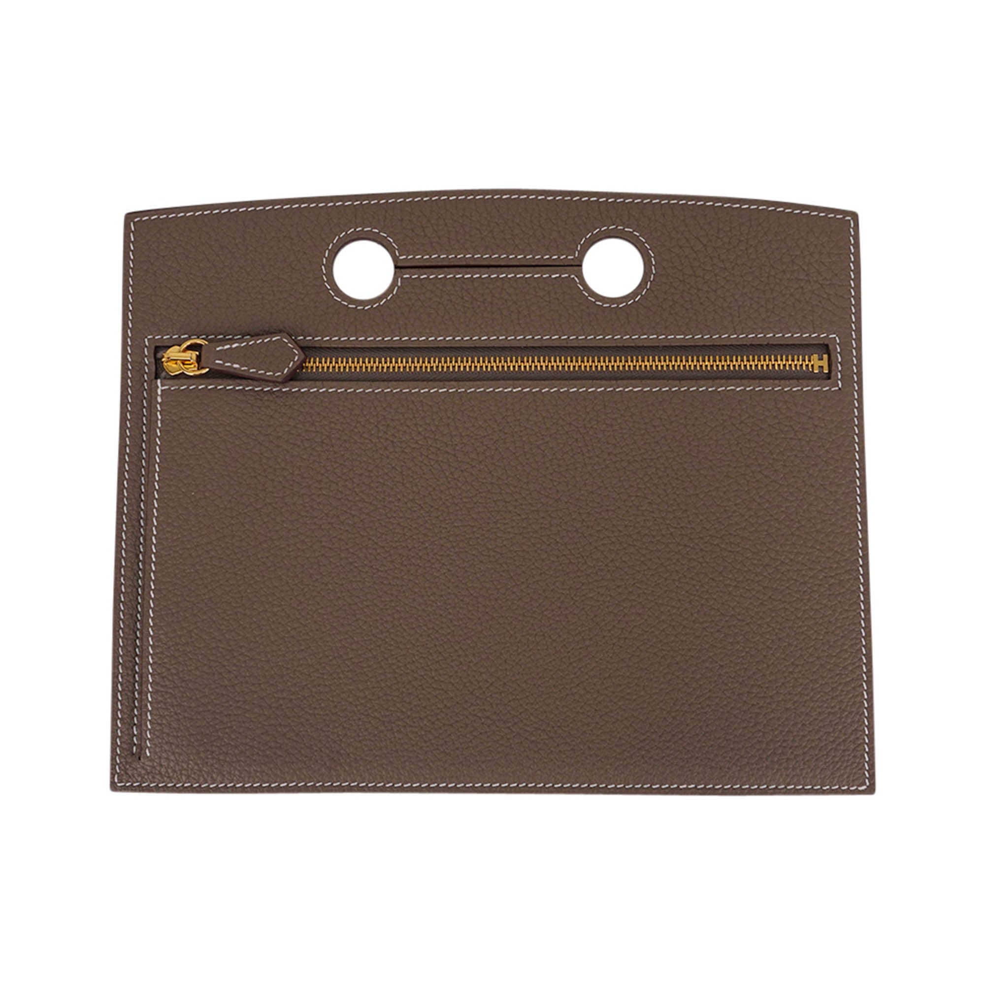 Hermes Backpocket Pouch 25 Detachable Etoupe Gold Hardware Togo Leather