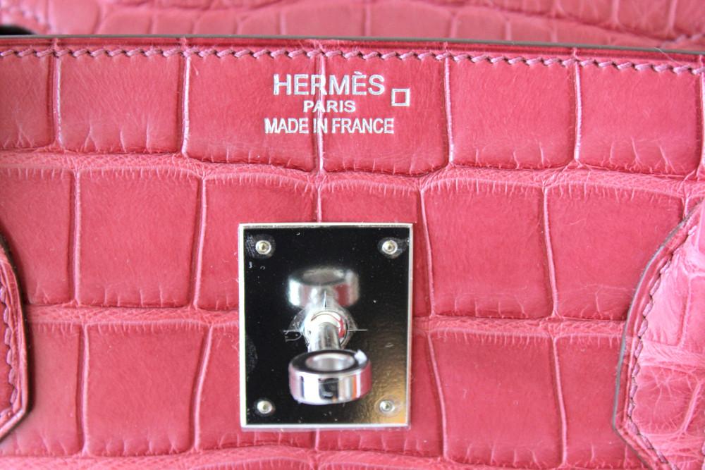 Birkin 40 Hermes bag BOIS DE ROSE pink matte Alligator palladium –  Mightychic