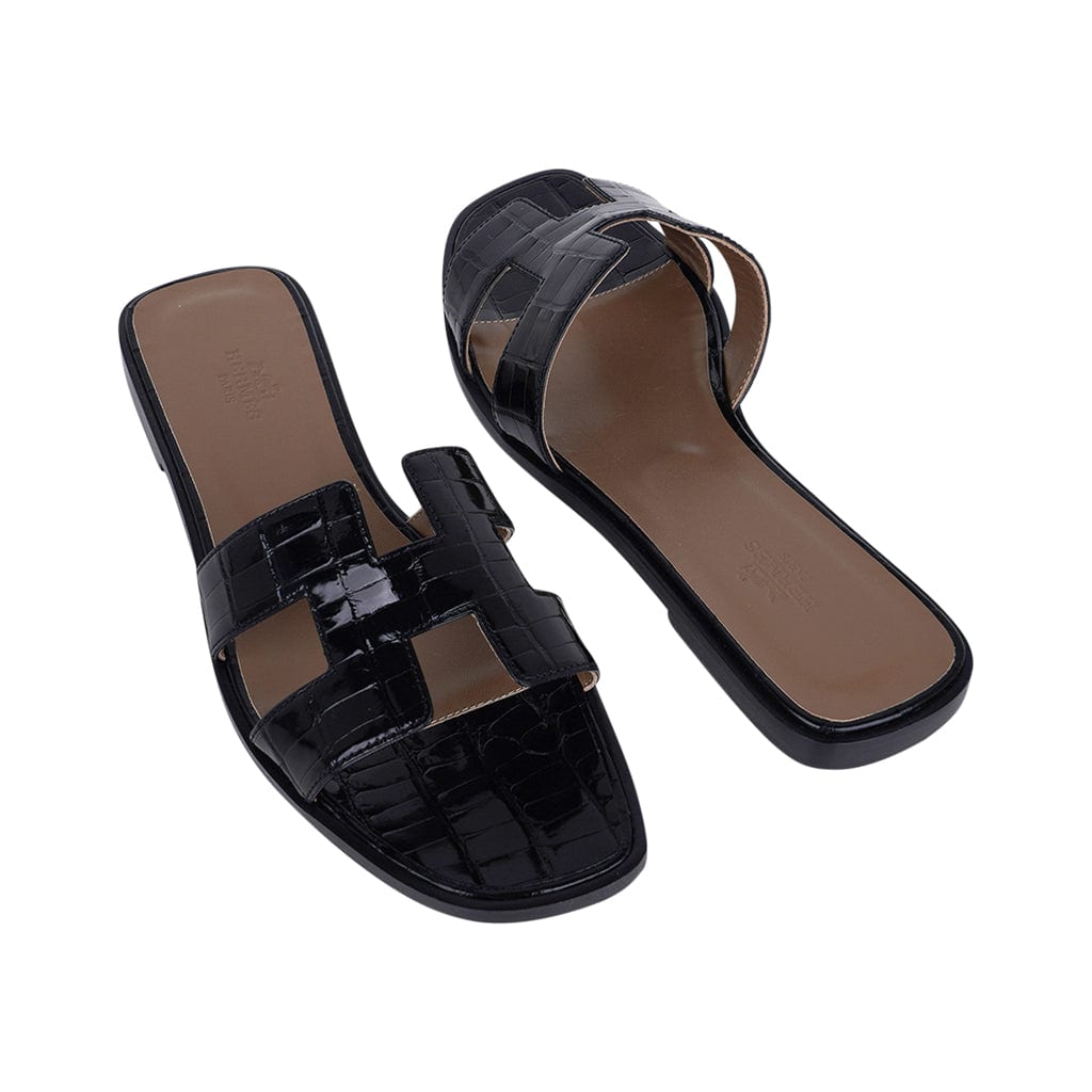 Hermes oran sandals alligator Clearance