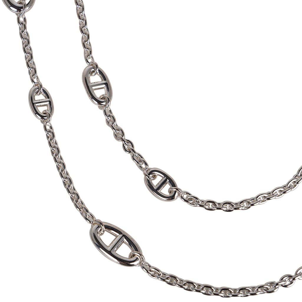 Hermes sterling silver necklace Clearance
