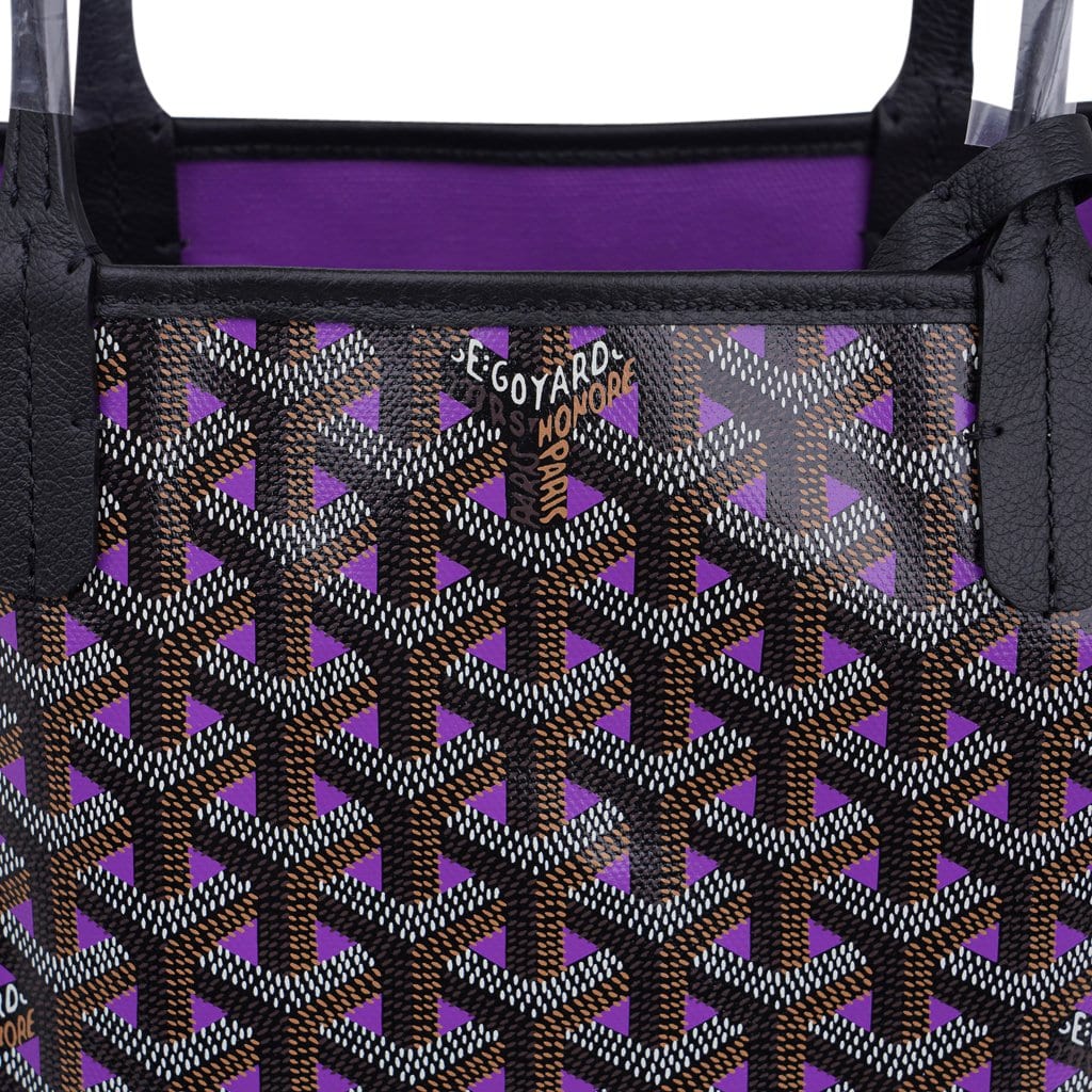 Goyard Saint Louis Junior Women's Leather,Canvas Tote Bag Purple