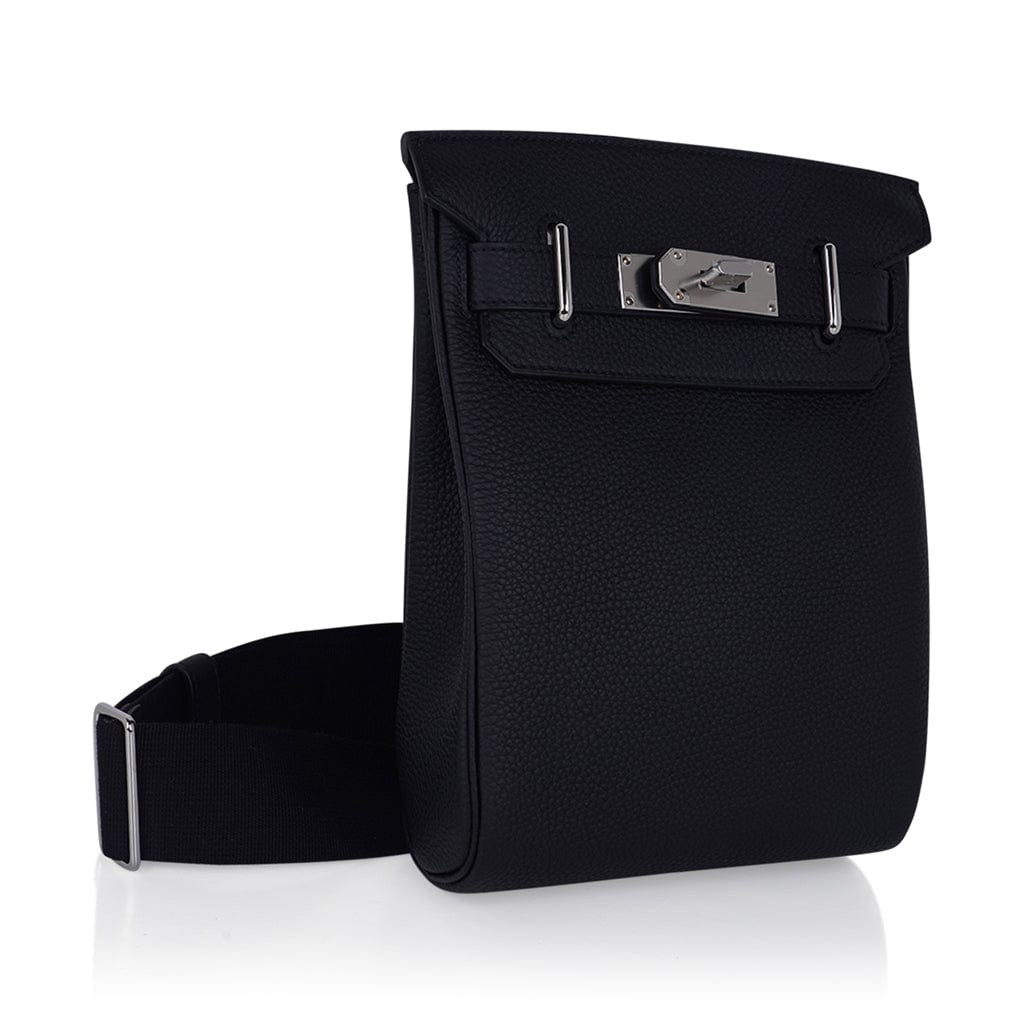 Hermes Hac a Dos PM Backpack Men's Bag Black Togo Palladium Hardware •  MIGHTYCHIC • 