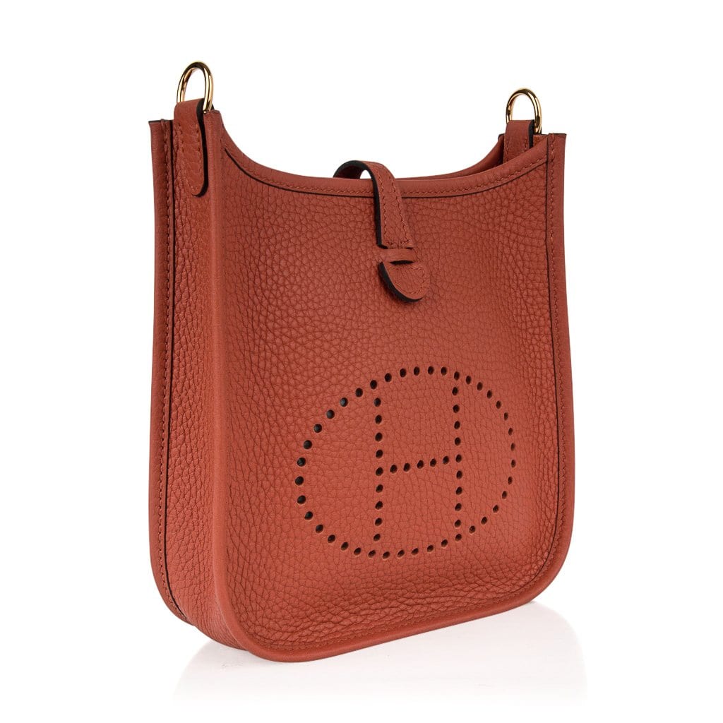 Authentic! Hermes Evelyne Black + Brown Trim Leather GM Handbag