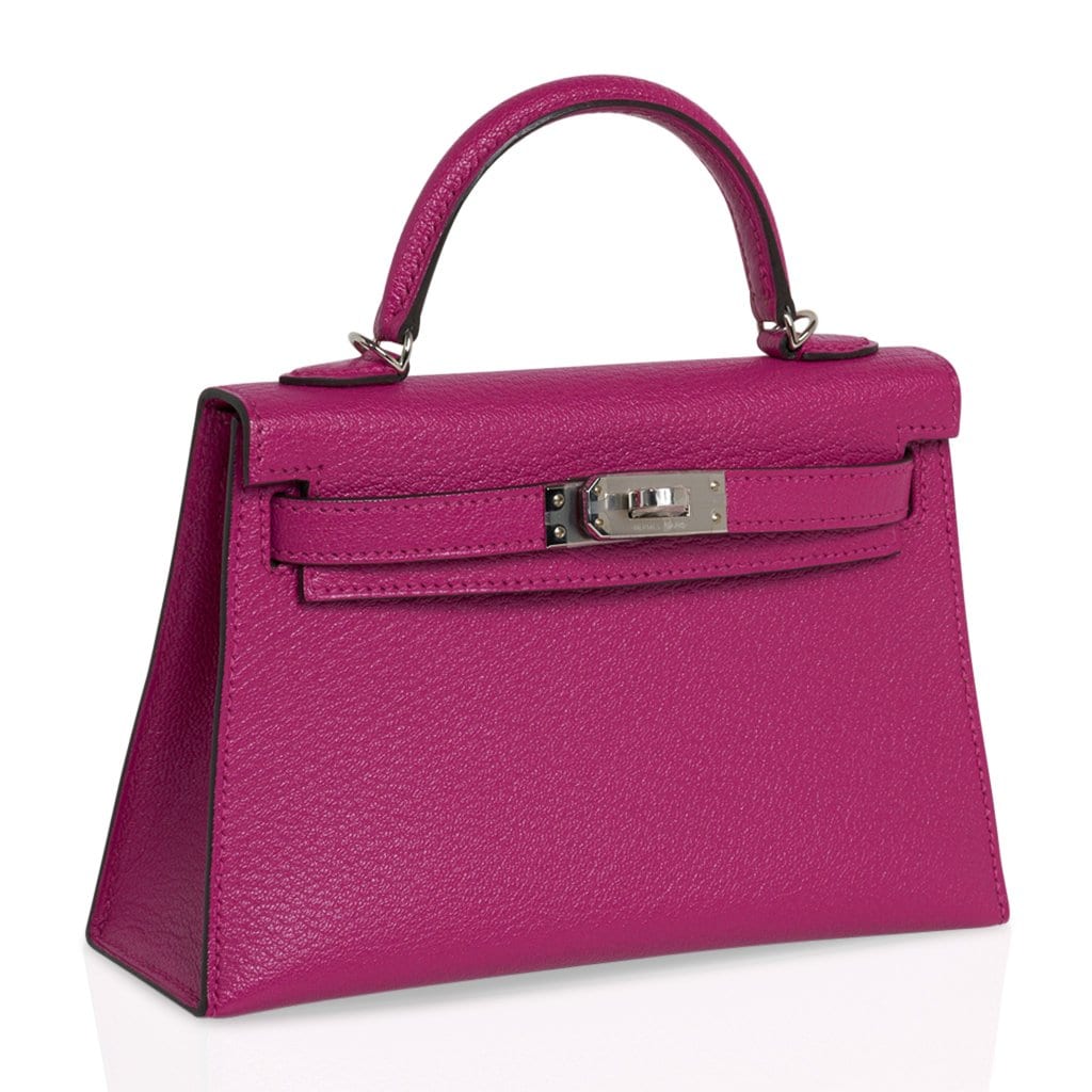 Hermès Mini Kelly 20 II Rose Confetti Chevre Leather with