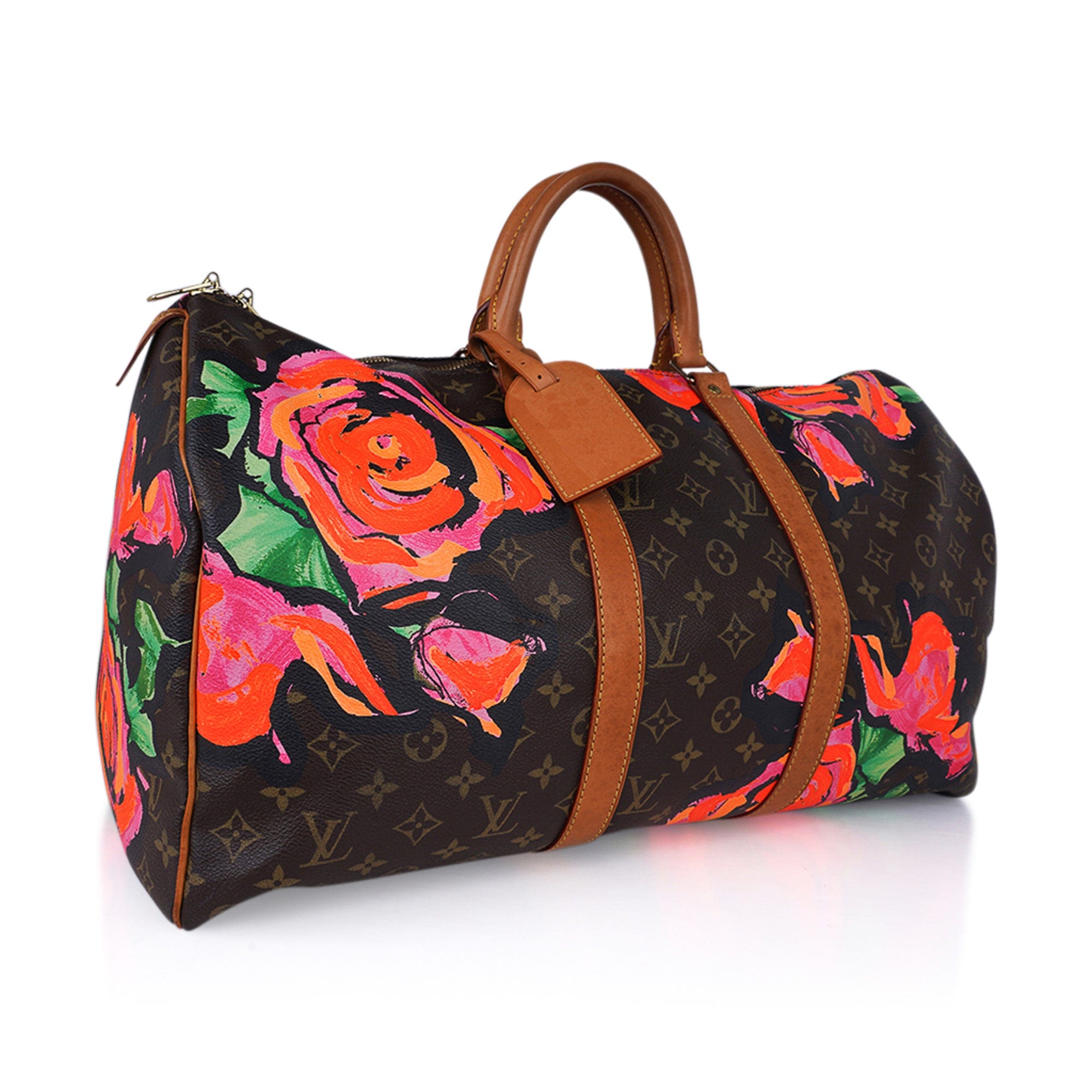  Louis Vuitton, Pre-Loved Stephen Sprouse x Louis Vuitton  Monogram Roses Keepall 50, Brown : Clothing, Shoes & Jewelry