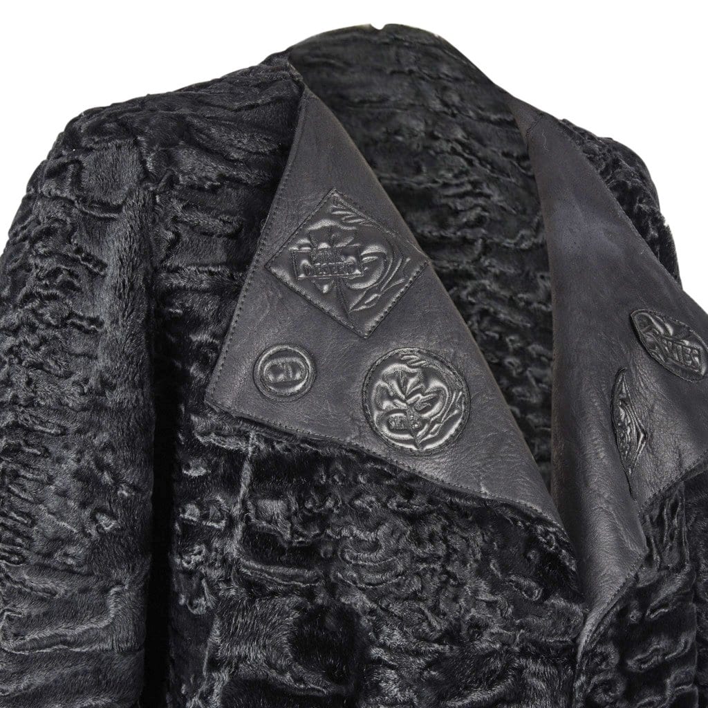 ♥1960 YMSL for Dior - crocodile jacket with mink trim in black