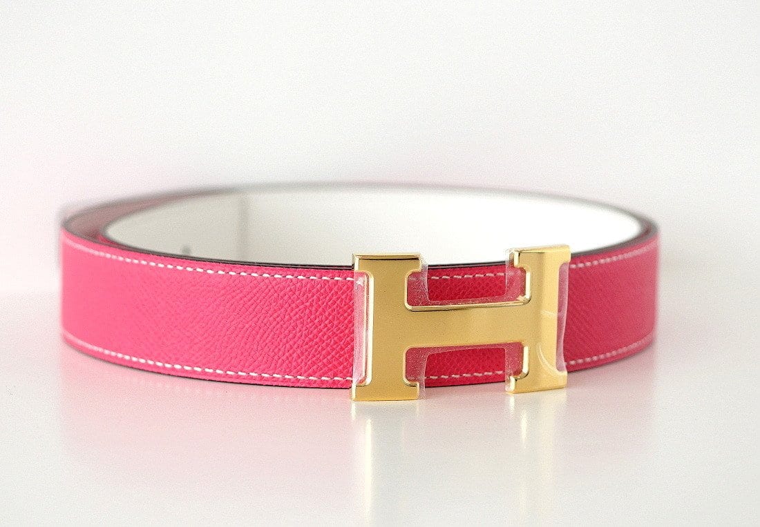 Shop HERMES Constance belt buckle & Reversible leather strap 38 mm