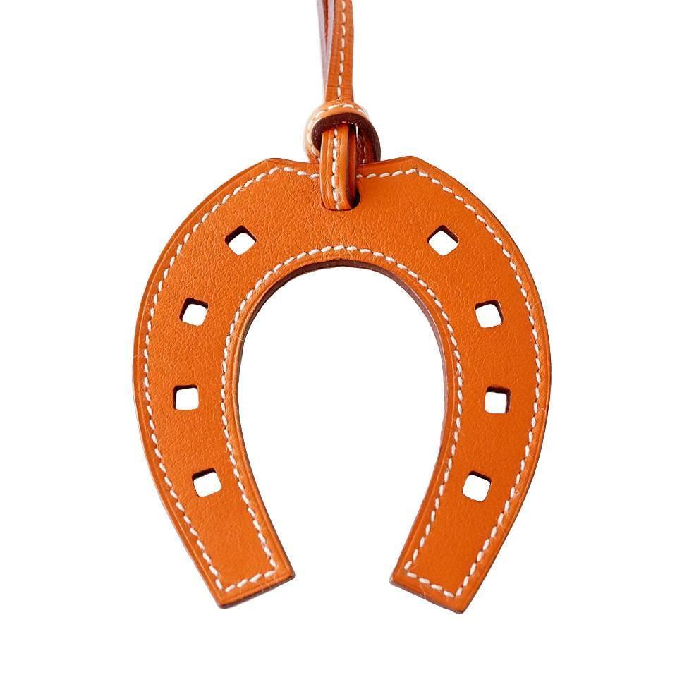 Hermès - Authenticated Rodéo Pégase Bag Charm - Leather Orange for Women, Never Worn