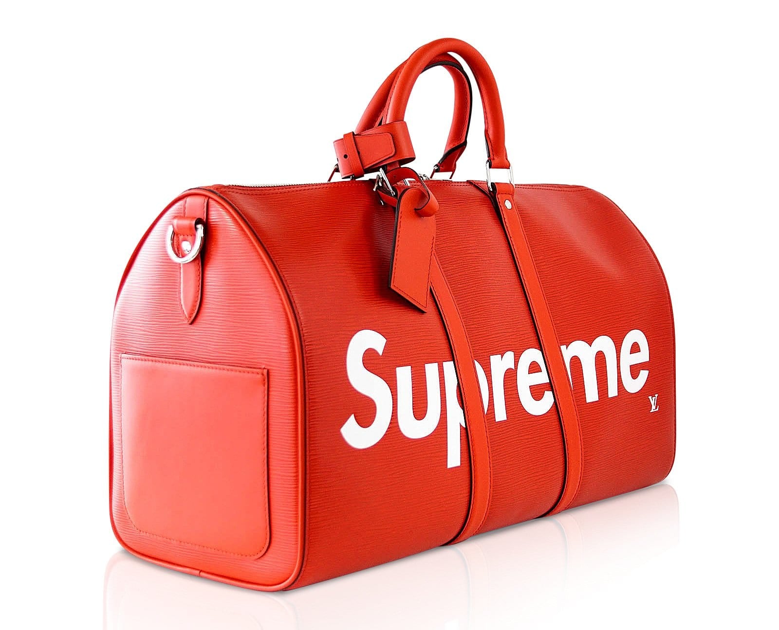 LOUIS VUITTON X Supreme Red Epi Leather Keepall 45cm Bandouliere at 1stDibs