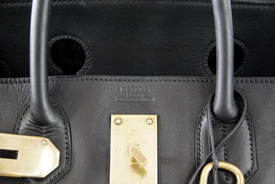 Hermes Birkin bag 35 Black Box calf leather Silver hardware