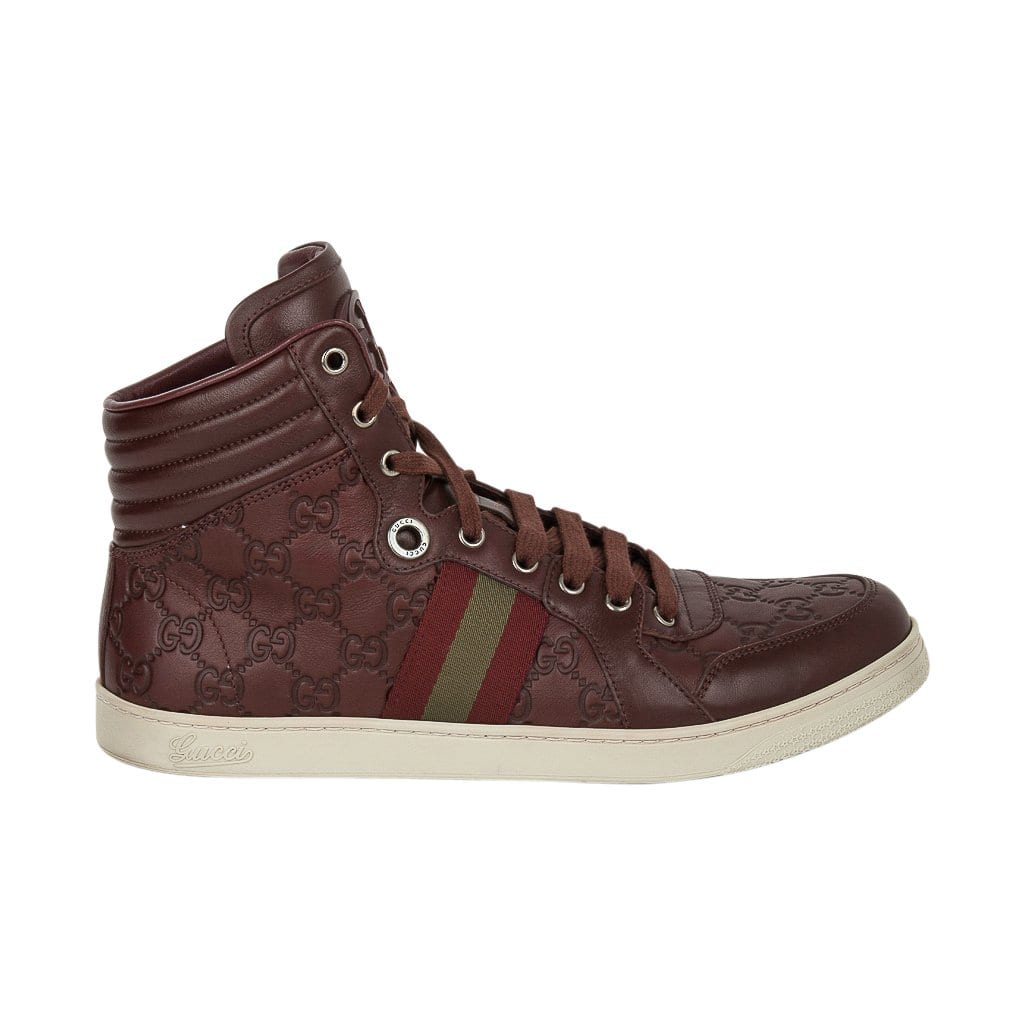 Gucci Men's Leather Logo Embossed High Top 9G / USA 10.5 – Mightychic