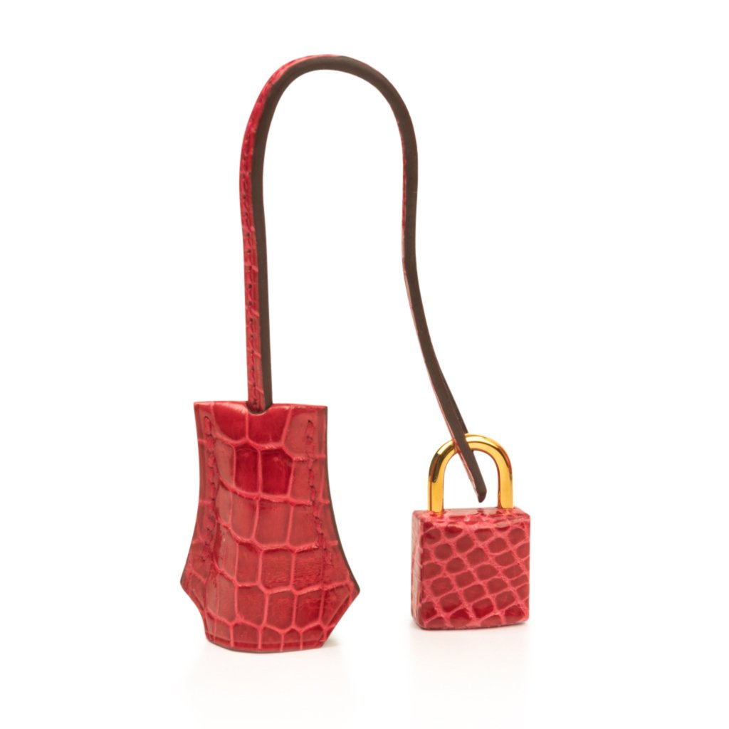 3D model Hermes Birkin Red Crocodile Bag with accessories VR / AR /  low-poly
