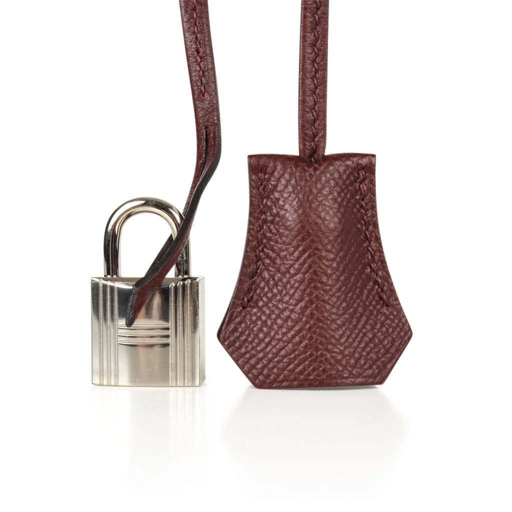 Hermès Birkin 30 aus Epsom Leder mit Palladium Beschlägen in Bordeaux
