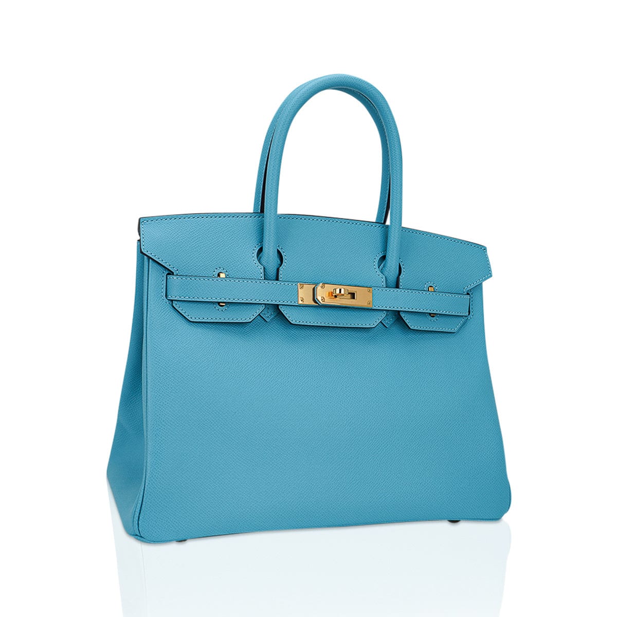 Hermes Birkin 30 Handbag Bleu Brighton Epsom Leather With