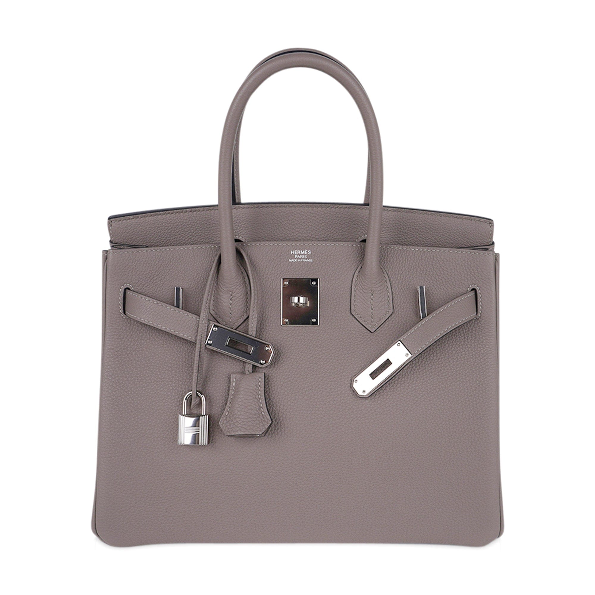 Hermes Birkin Handbag Bicolor Togo with Brushed Palladium Hardware 30 Gray  2304411