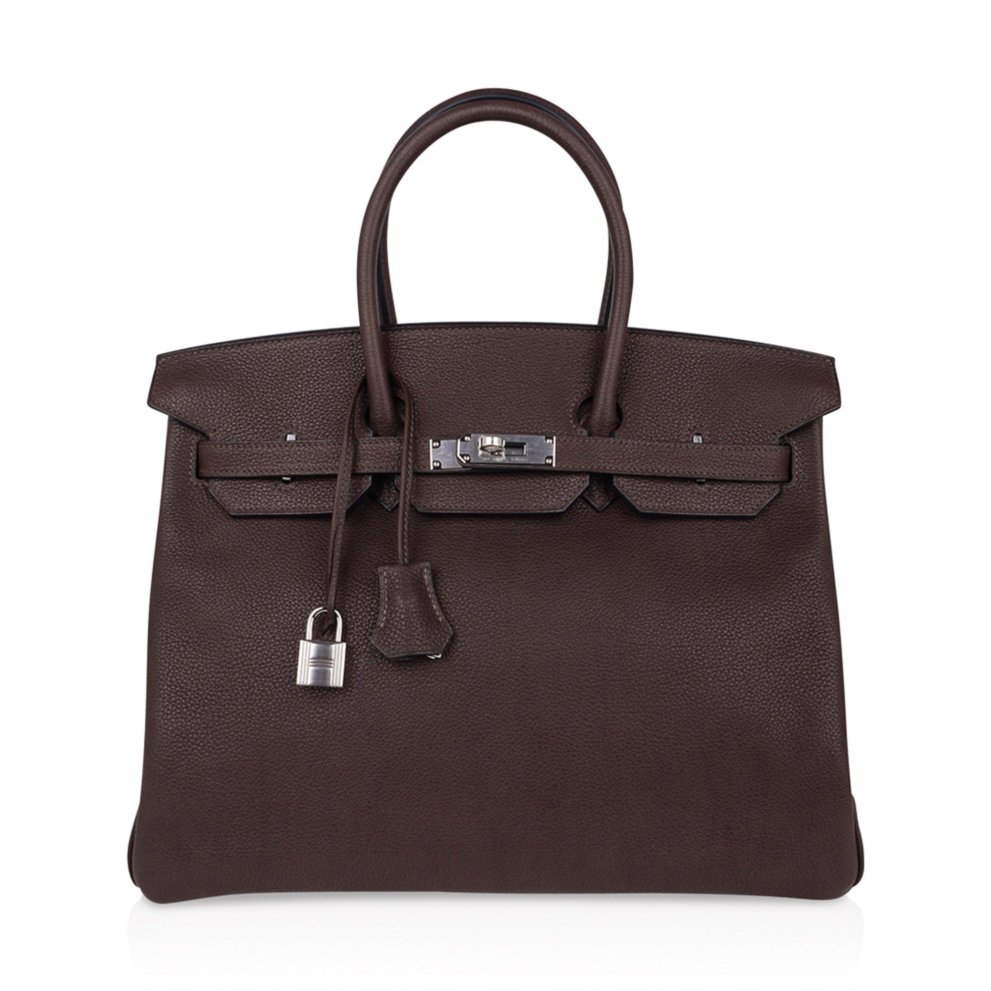 Hermes Birkin 35 Bag Ebene Barenia Faubourg Leather with Palladium Har –  Mightychic