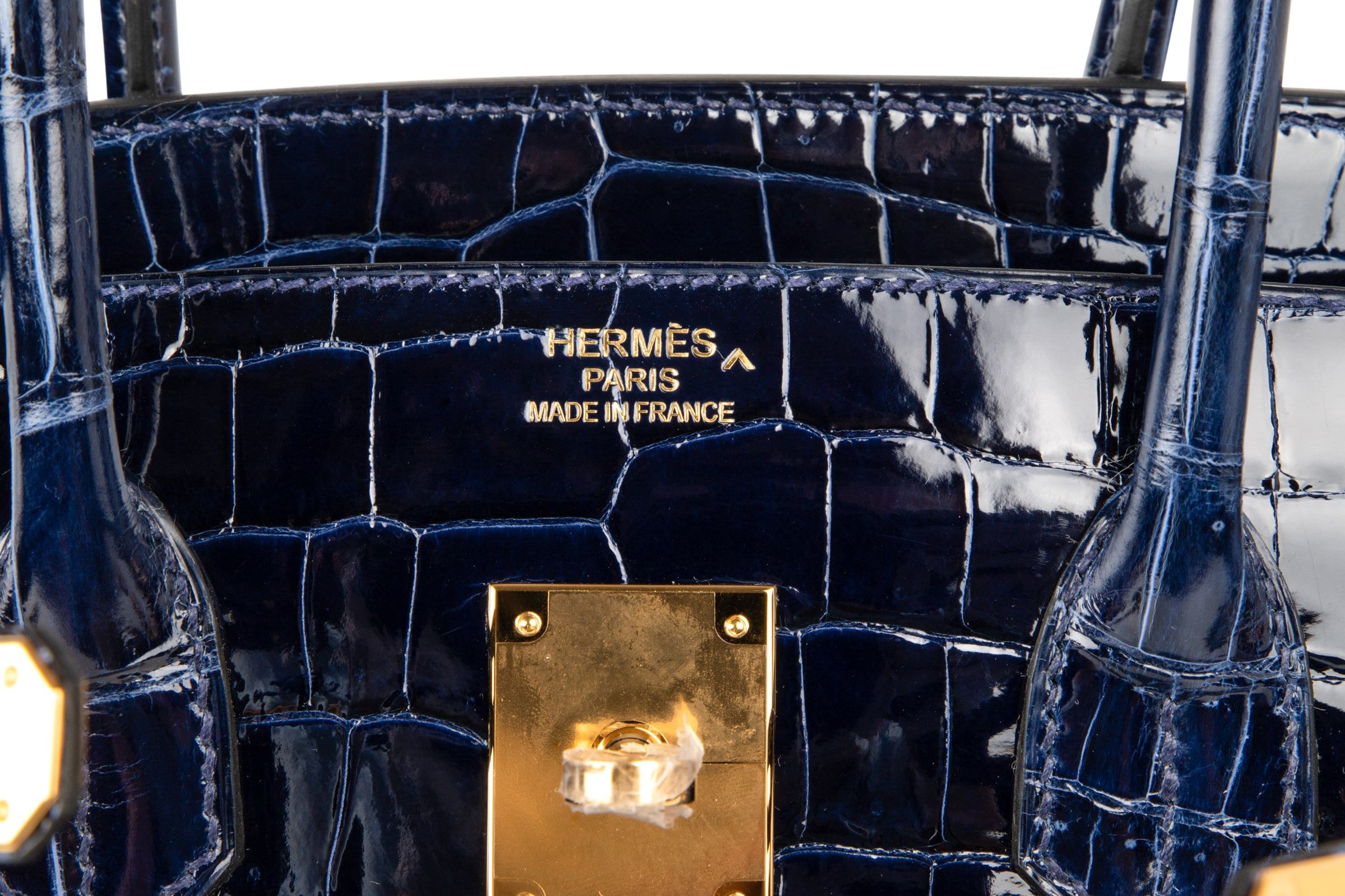 Hermes Birkin Matte porosus crocodile S4 Deep blue Silver buckle