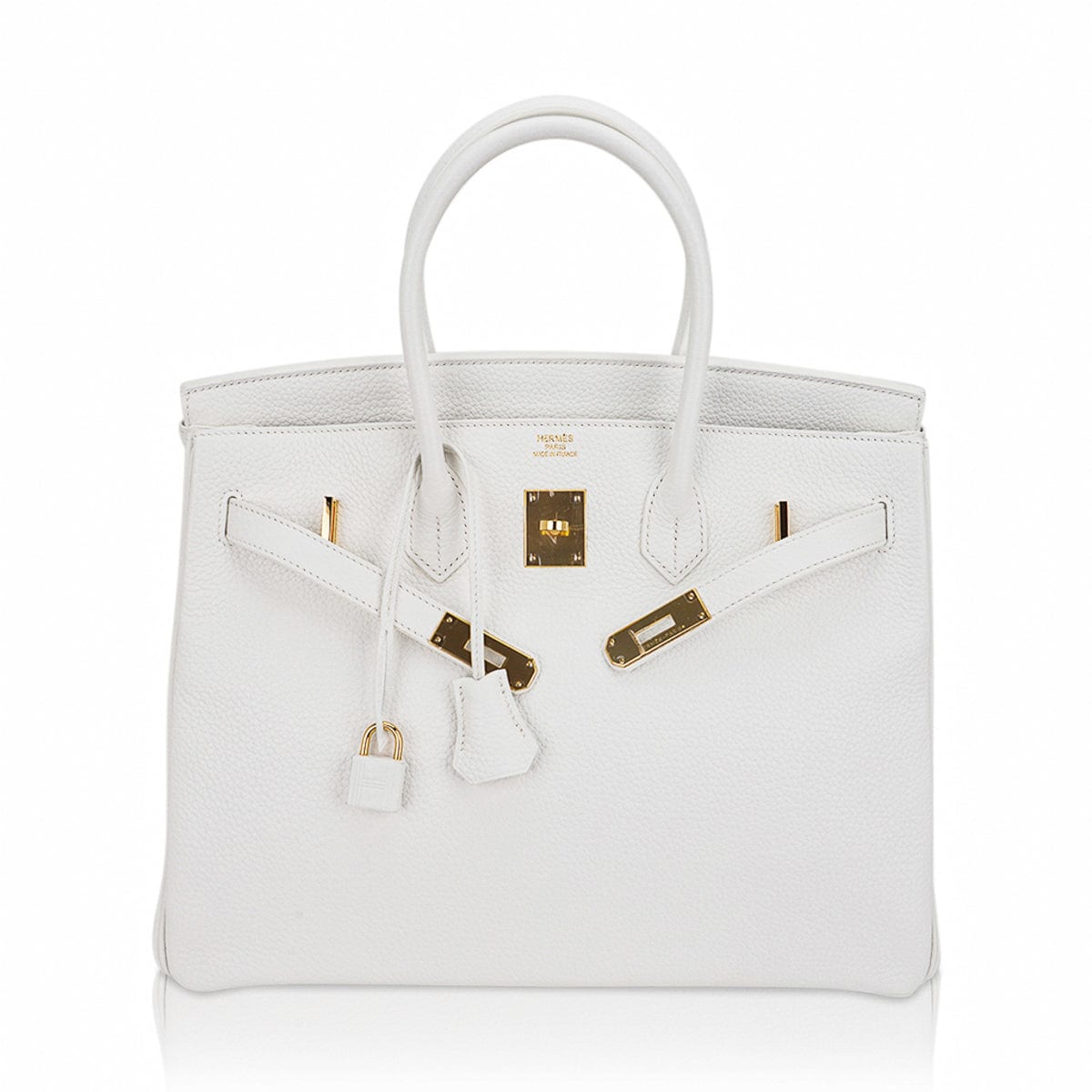Hermes Birkin 35 Bag White Clemence Leather with Gold Hardware – Mightychic