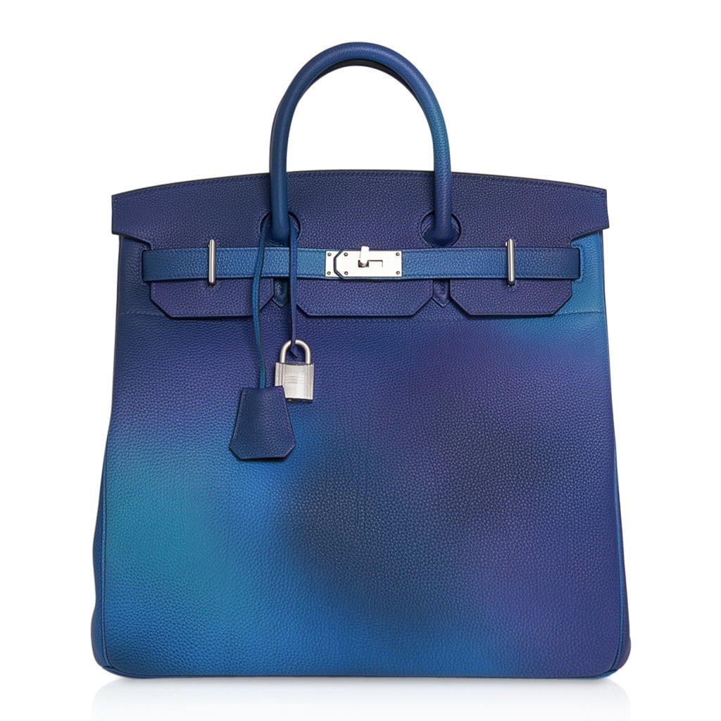 Hermes Hac Cosmos Hac 40 Bag Blue Nuit / Violet Limited Edition – Mightychic