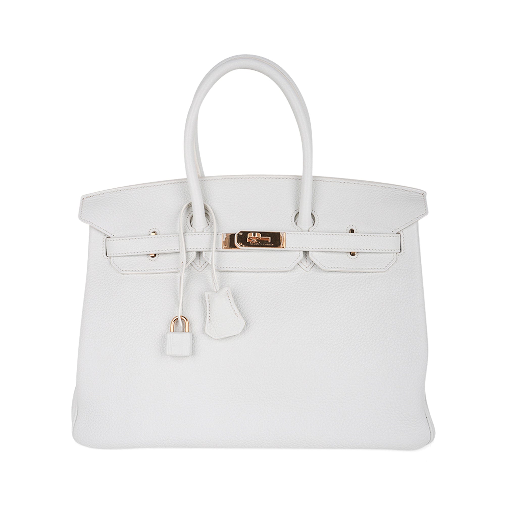 Hermes Birkin 35 Bag White Clemence Gold Hardware