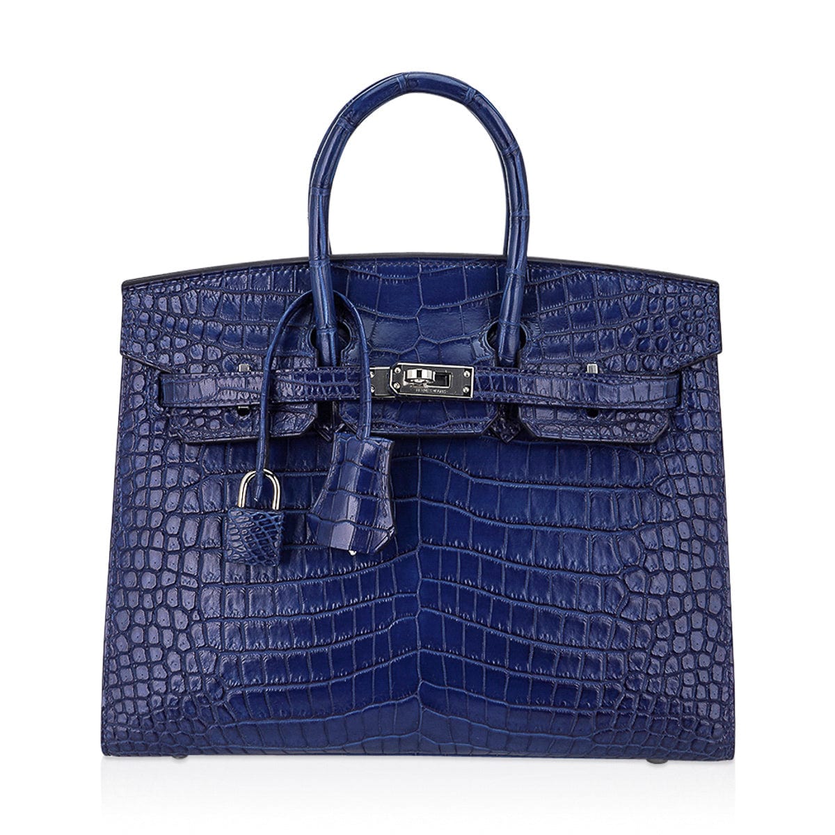 Hermes Birkin 25 Sellier Indigo Aizome Porosus Crocodile Bag Limited  Edition • MIGHTYCHIC • 
