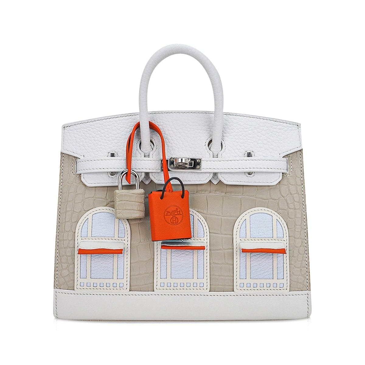 Hermes Limited Edition Birkin 20 Sellier Bag Neige (Snow) White Faubourg  House Matte Alligator