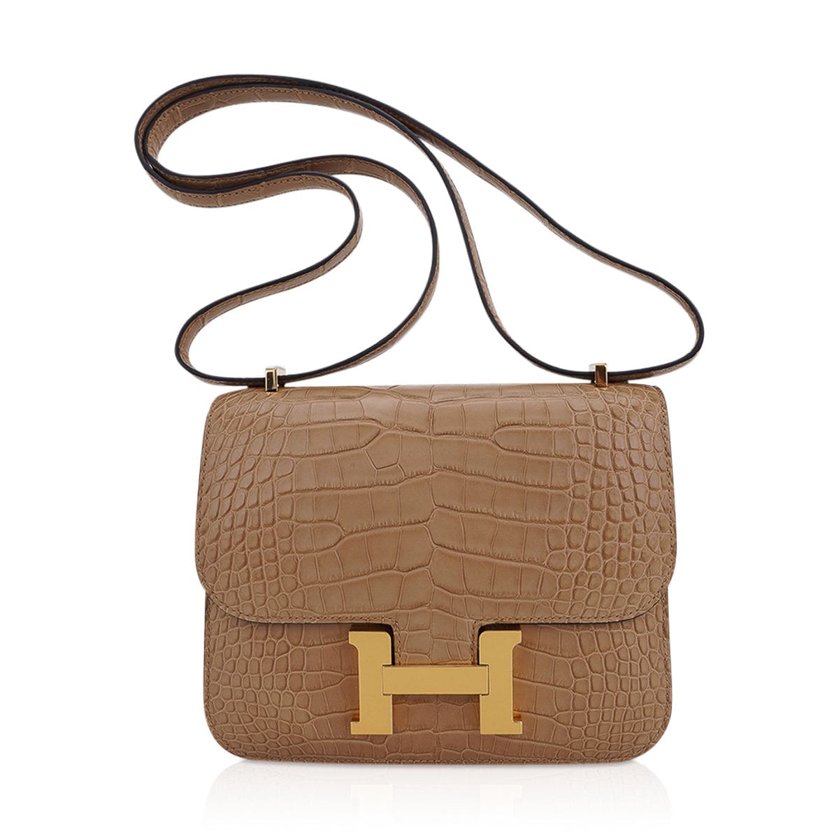 Constance 18 -Handmade Bag In Himalaya -Premium C.rocodile skin