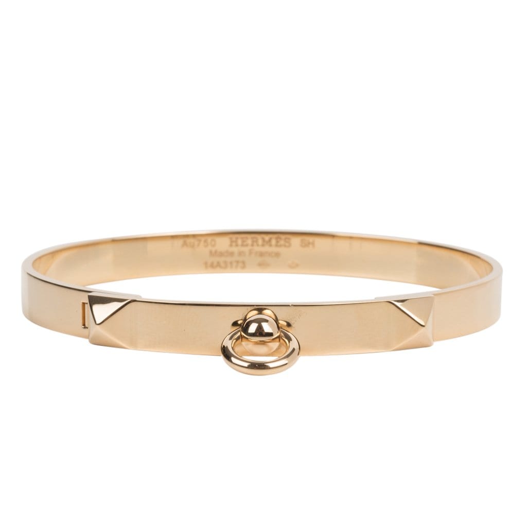 Hermes White Gold Diamond Collier de Chien CDC Bracelet Sh Bangle Cuff