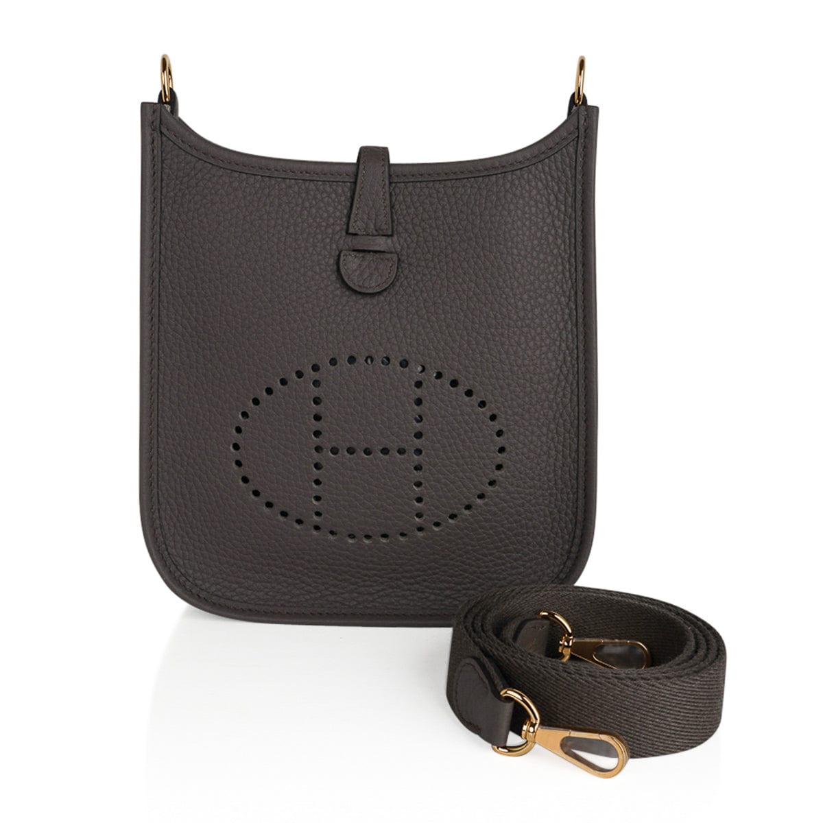 Hermes Evelyne 3 bag PM Etain Clemence leather Gold hardware
