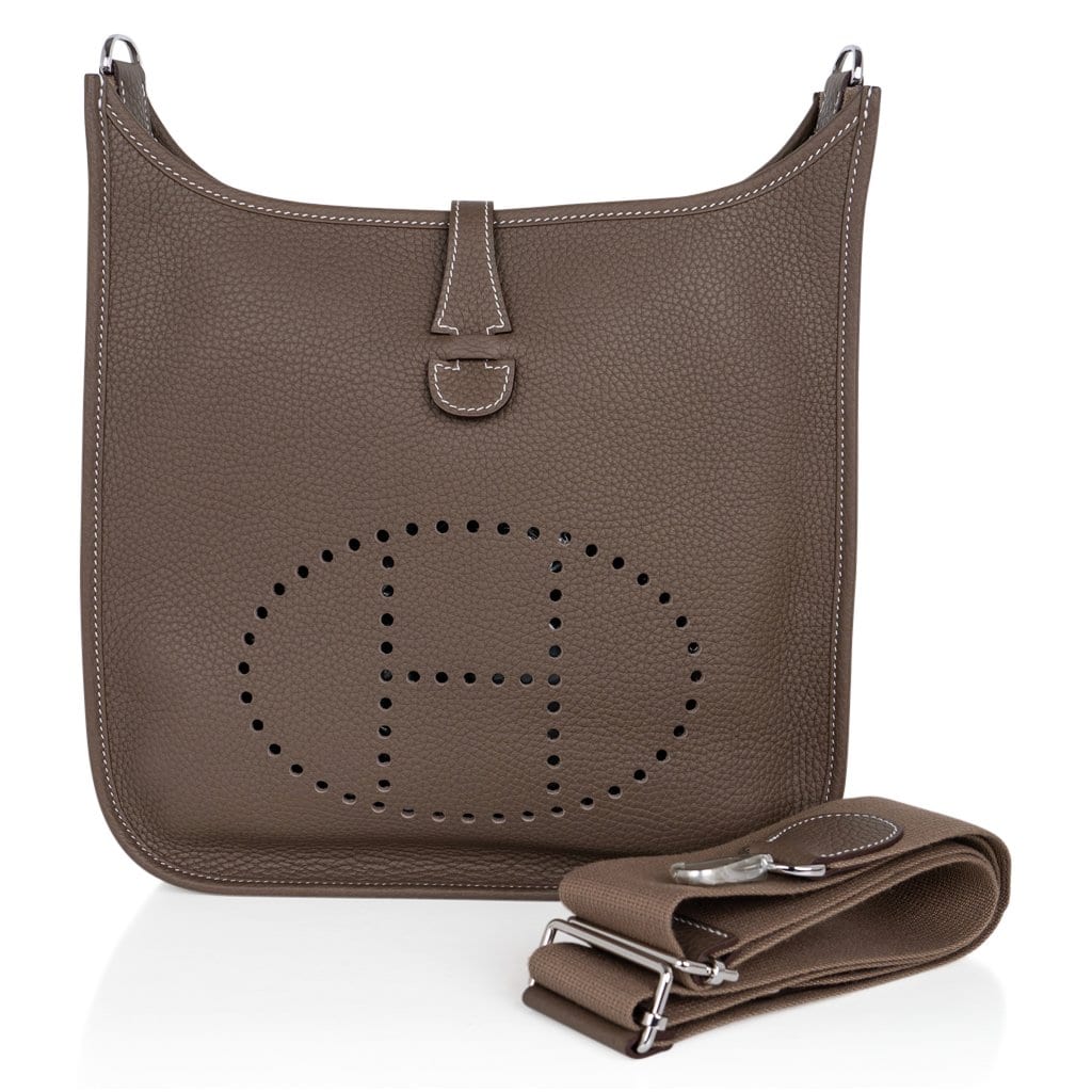 Hermés Evelyne lll 29 in in Etoupe Clemence Leather with Palladium Hardware  - SOLD