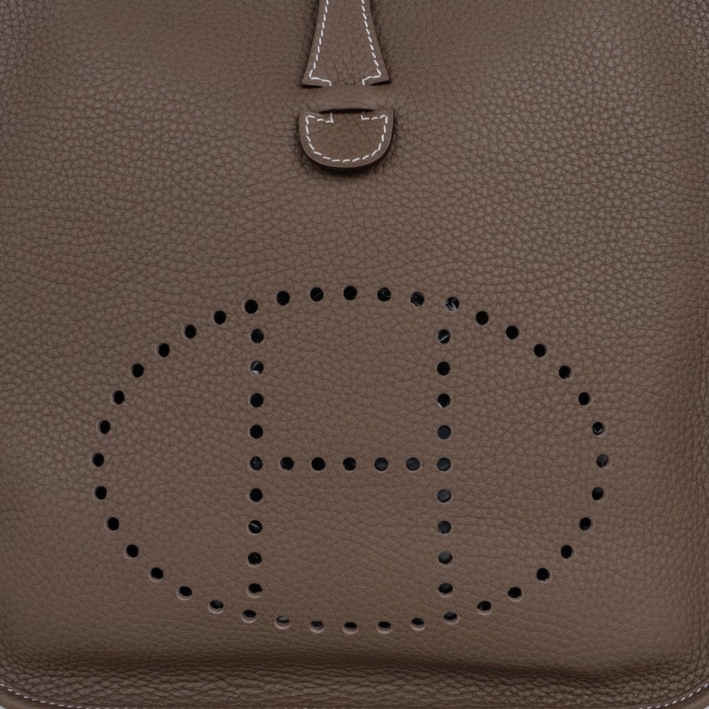 Hermes Evelyne PM Etoupe Bag Gold Hardware Clemence Leather