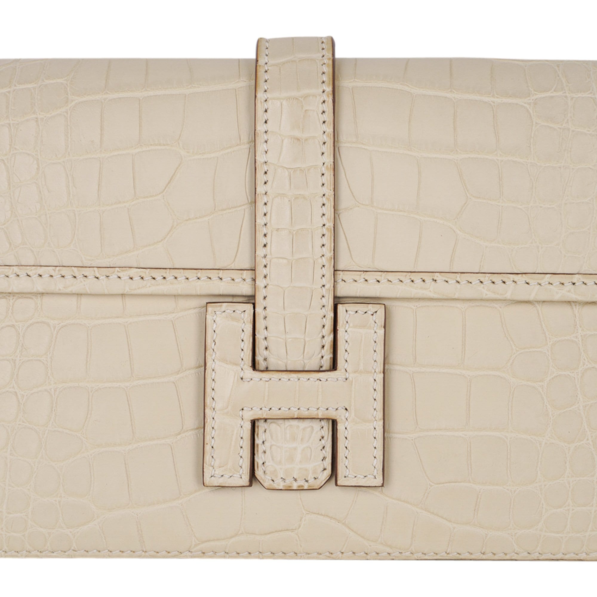 Sold at Auction: HERMES - New w/ Tags - Jige Duo wallet 2019 - Neutral /  Lime Yellow - H Closure