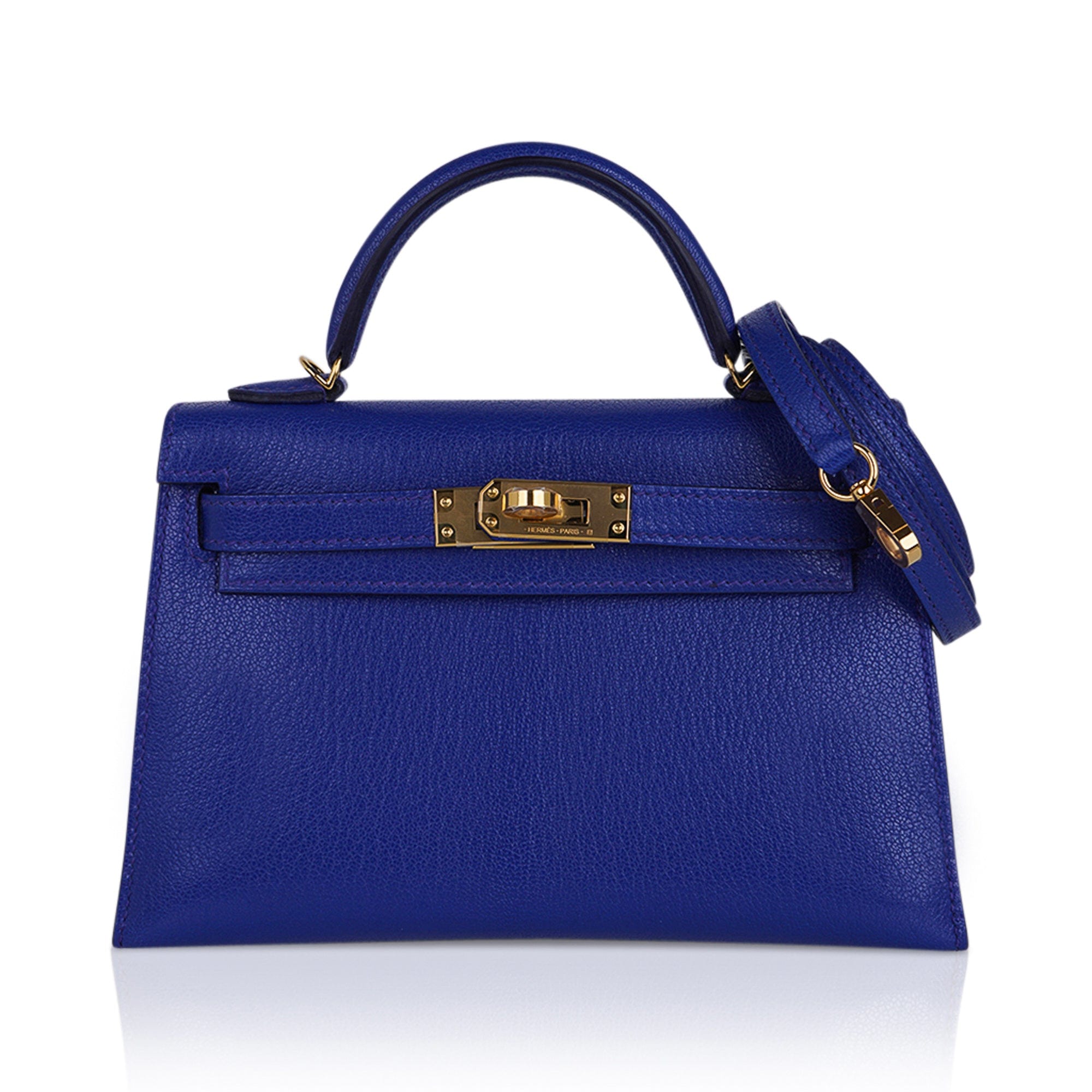 Kellyado leather backpack Hermès Blue in Leather - 17378777