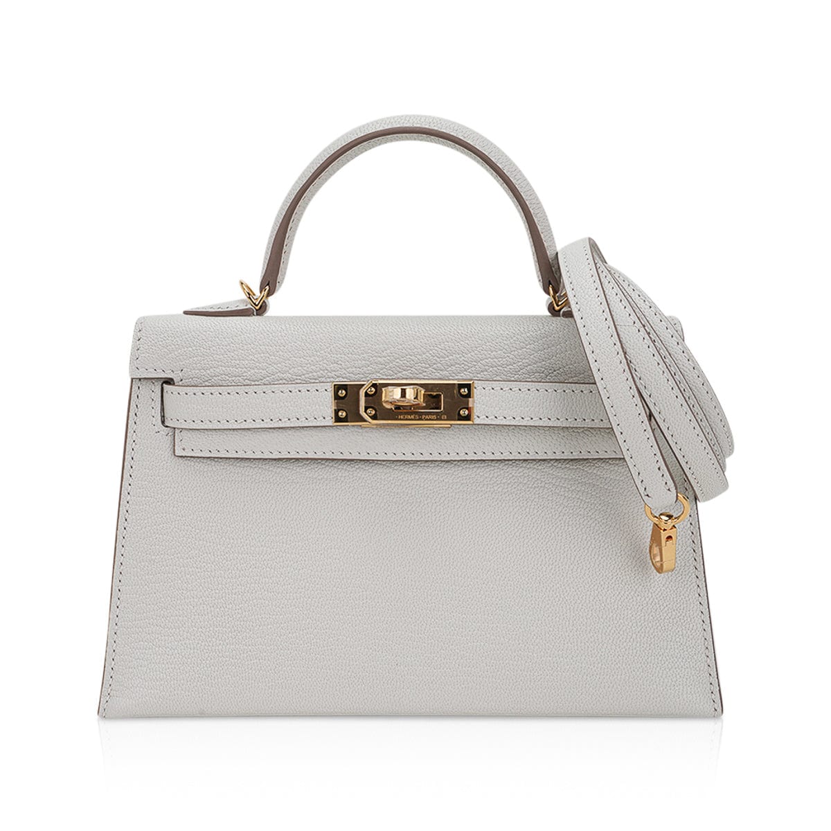 Hermes Special Order (HSS) Kelly Sellier 25 Gris Perle and Nata