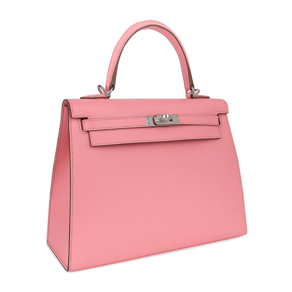 Hermes Kelly Sellier 25 Pink Verso Madame Palladium Hardware