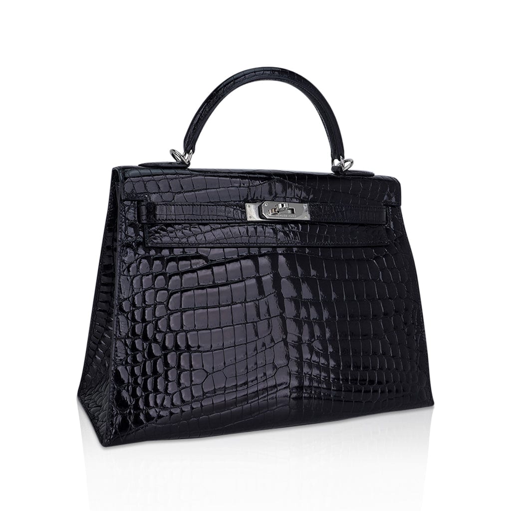 Hermes Limited Edition Kelly 32 Bag Himalaya Crocodile with Palladium –  Mightychic