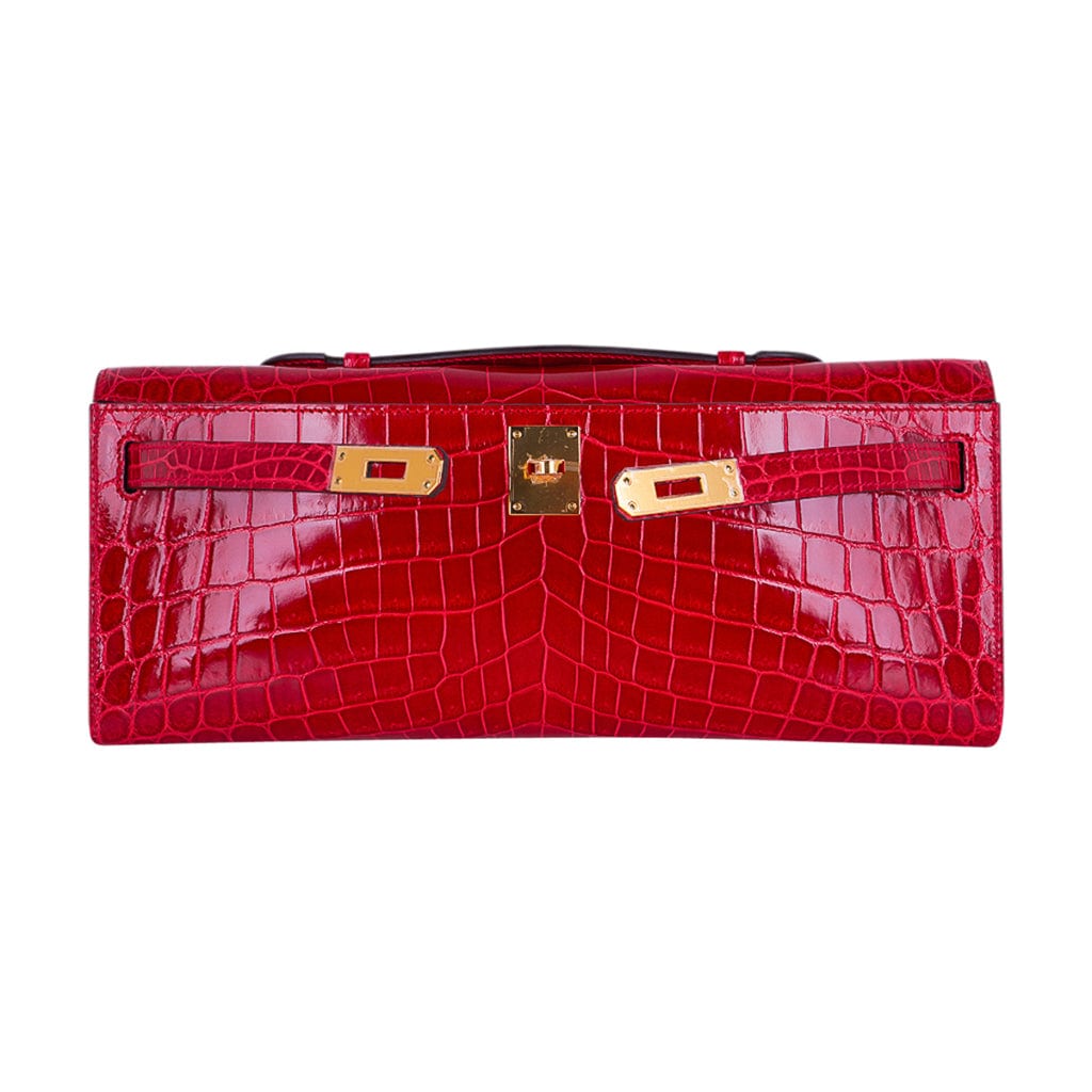 Hermès Kelly Cut Clutch Braise Lisse Crocodile Niloticus GHW from 100%  authentic materials!