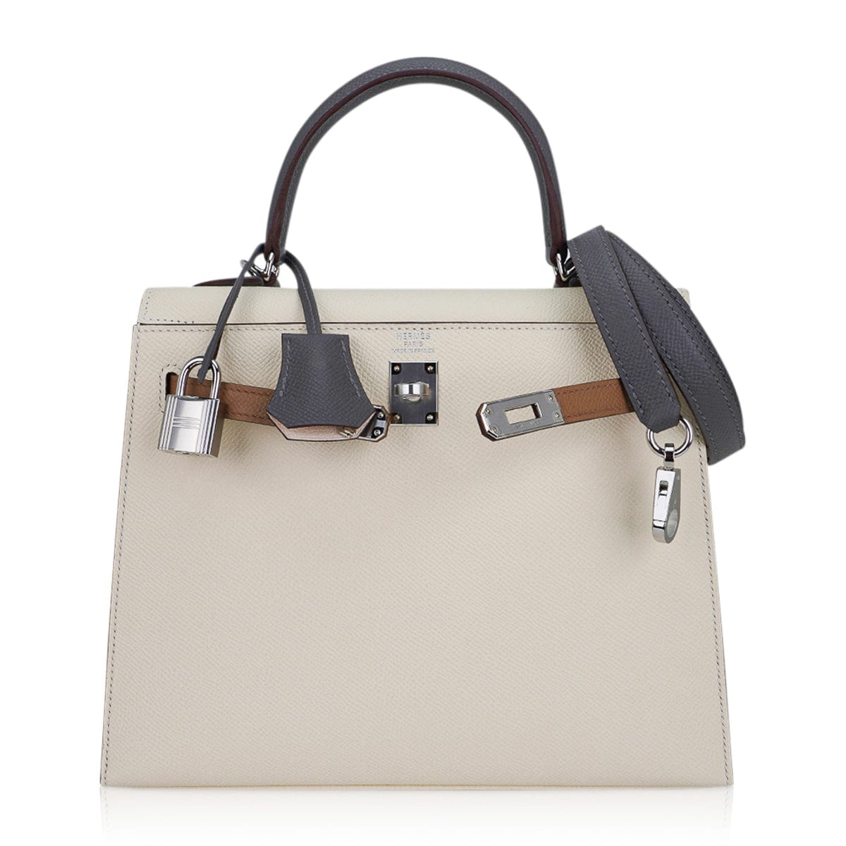 Hermes Kelly 25 Sellier Bag Nata Epsom Leather with Palladium Hardware –  Mightychic
