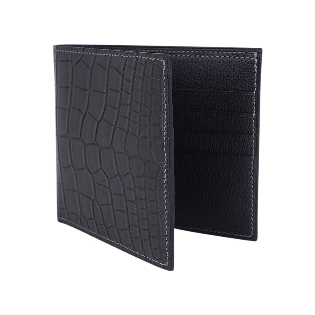 Men's Matte Alligator Vertical Wallet, the Luxury Long Wallet with