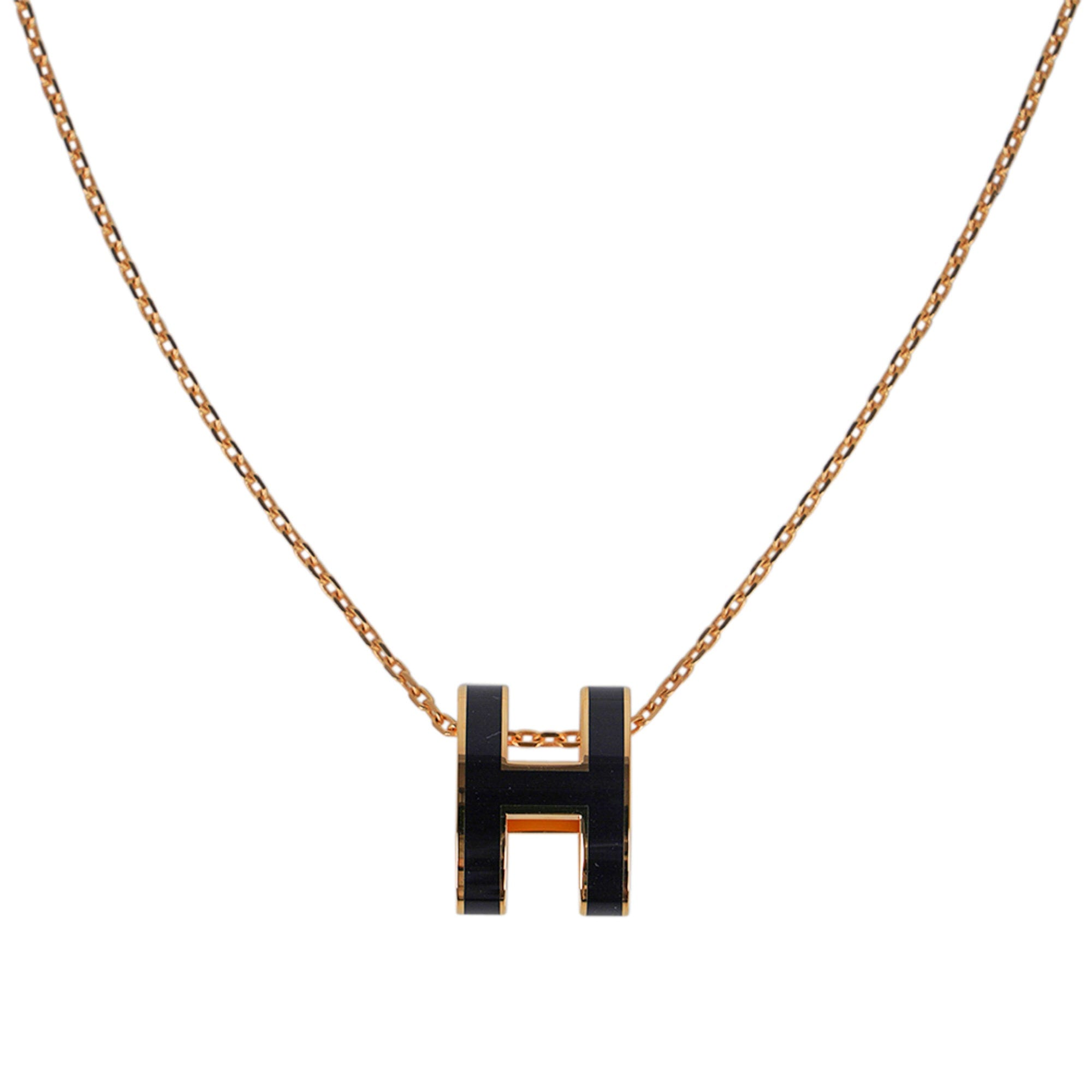Hermes necklace black Clearance