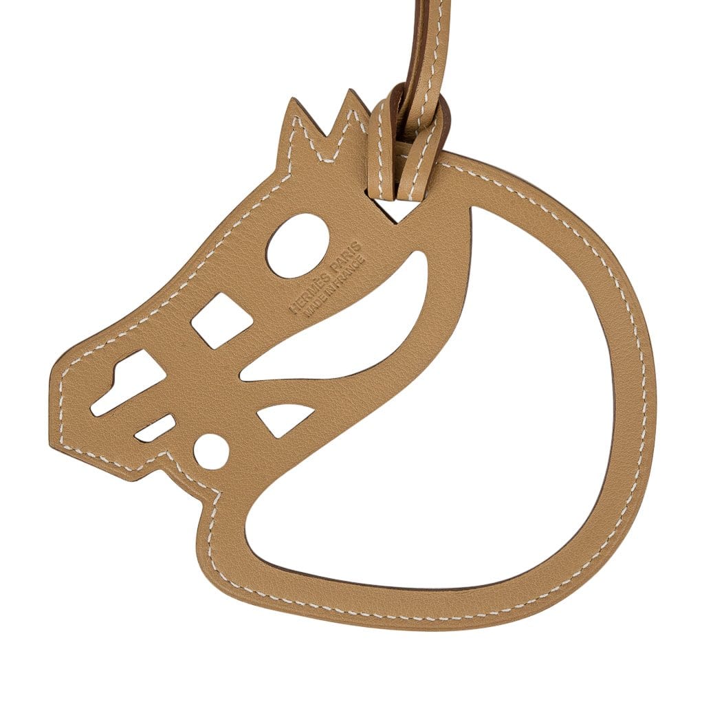 Handmade Calf Epsom Leather Horse Head Bag Charm 