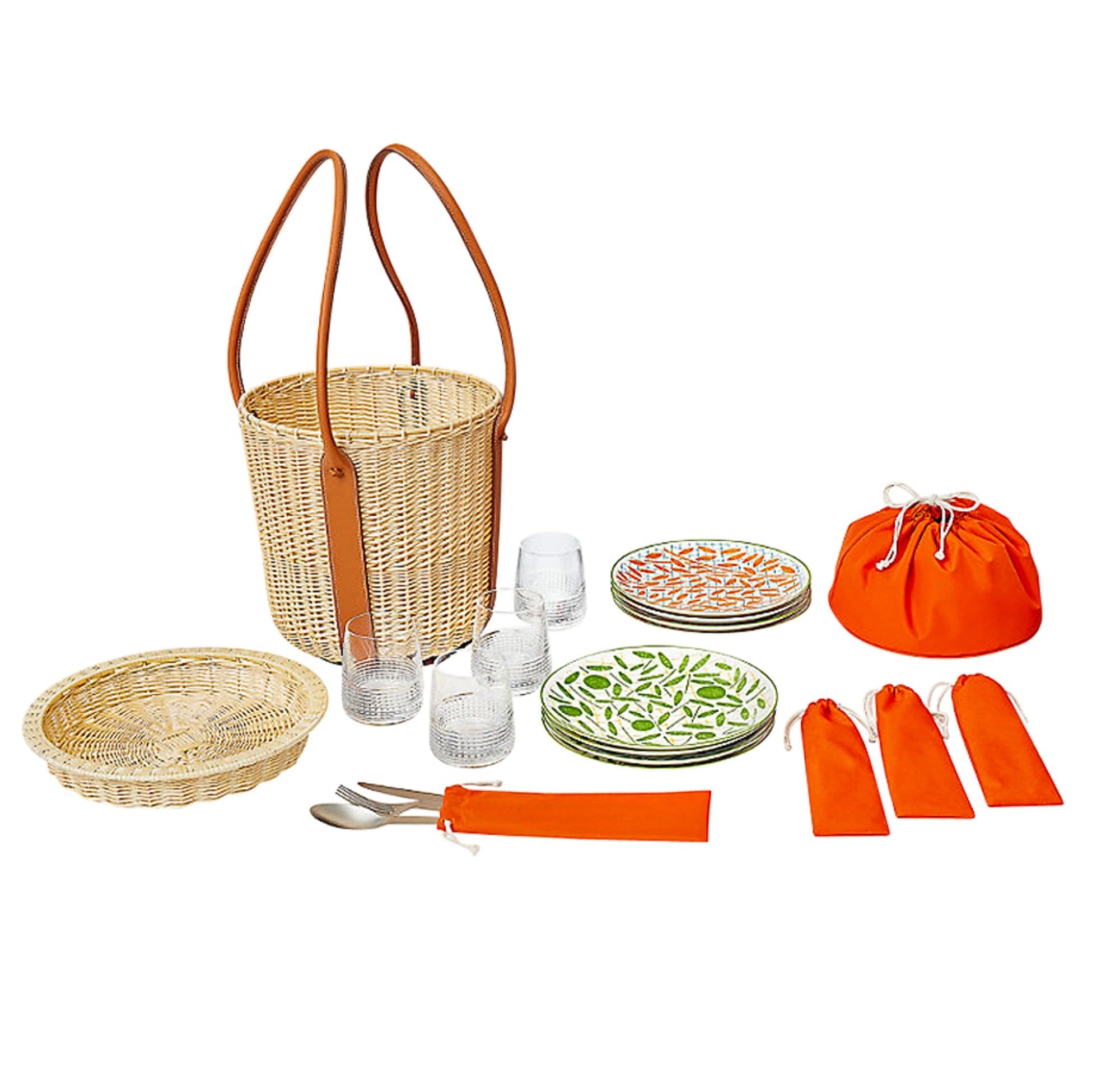 Hermes Park Picnic Basket A Walk in the Garden Plates and More New w/ –  Mightychic