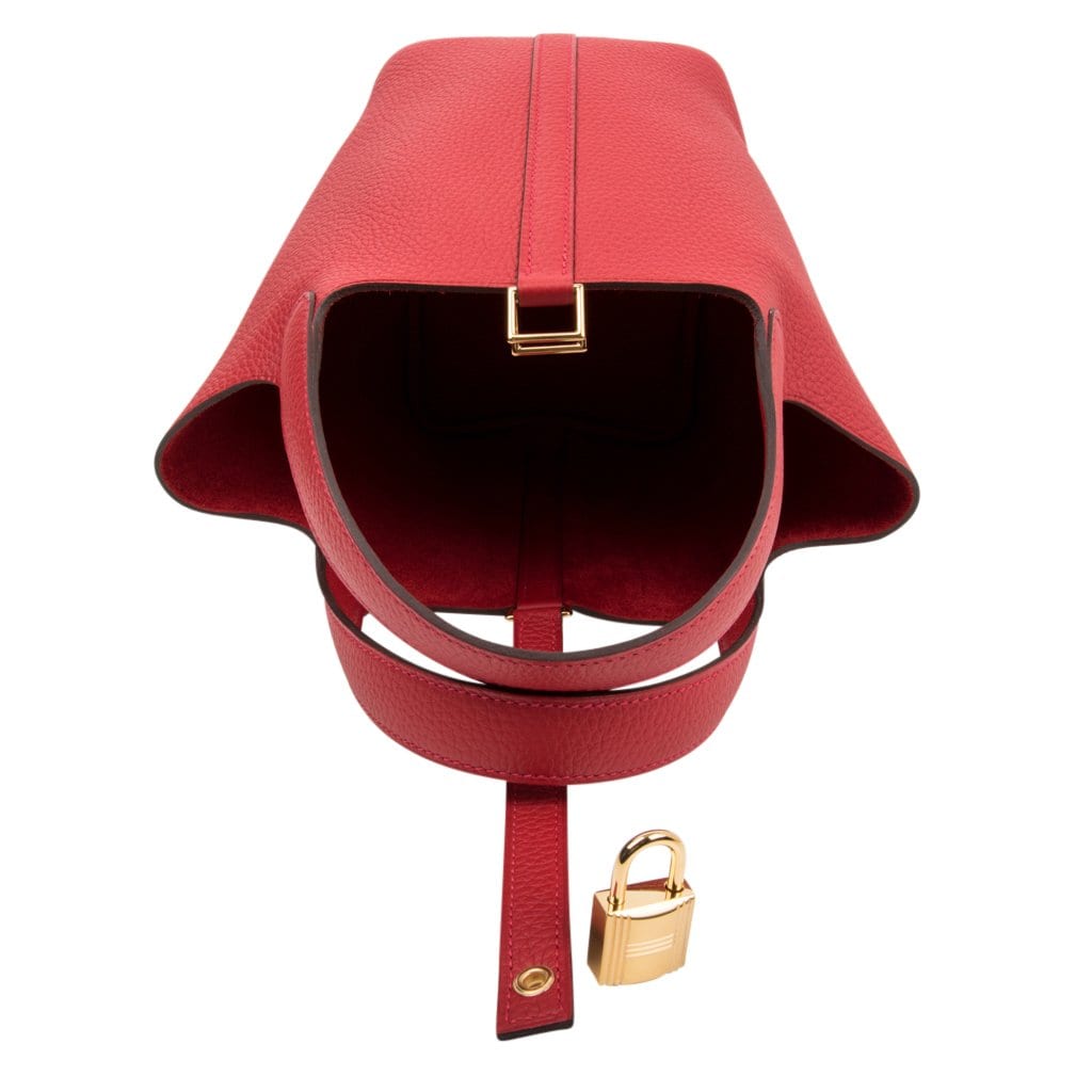 Hermes Picotin 18 in Rouge Grenat Clemence Leather PHW