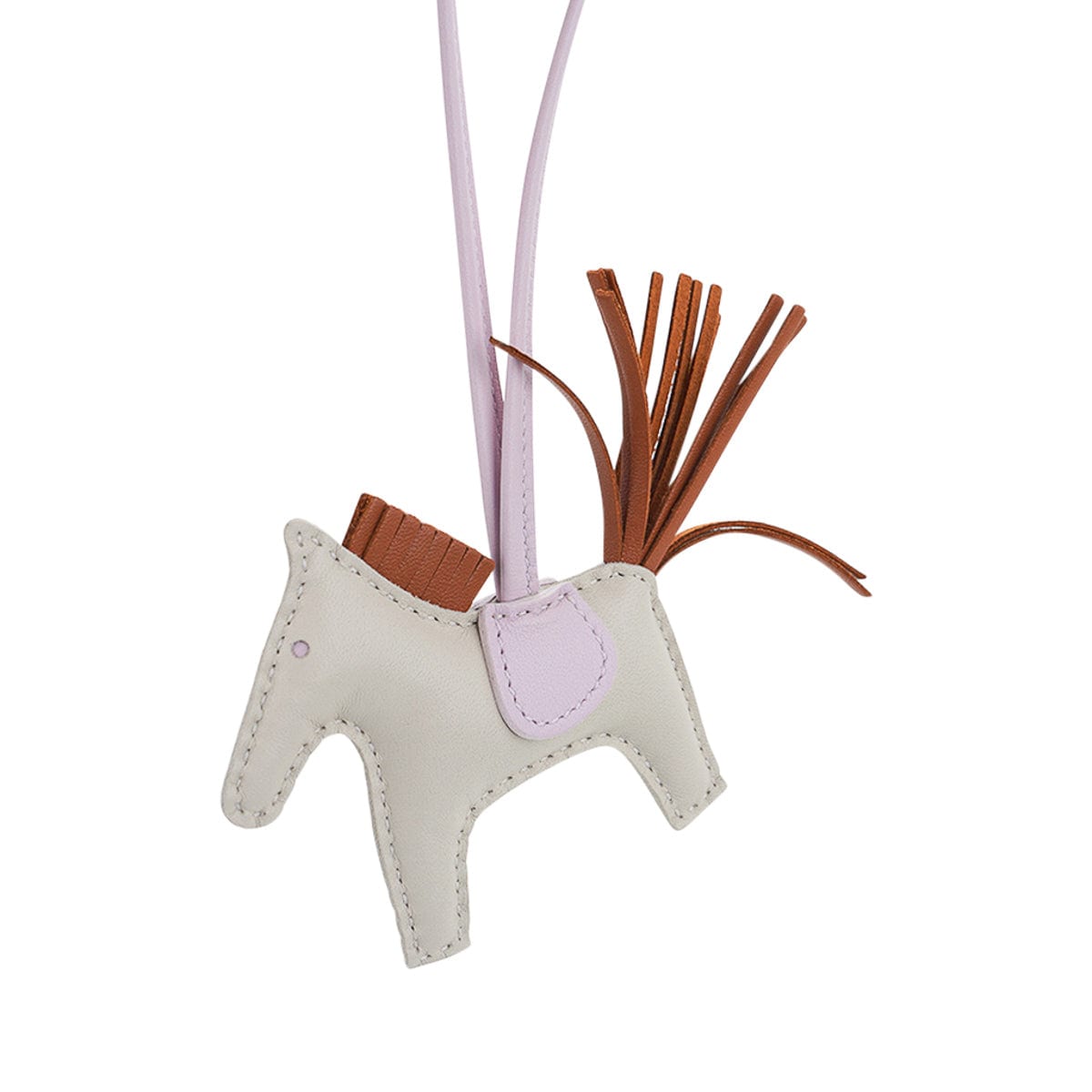 Hermes Craie/Vert Fizz/Kraft Grigri Horse Rodeo Bag Charm PM in