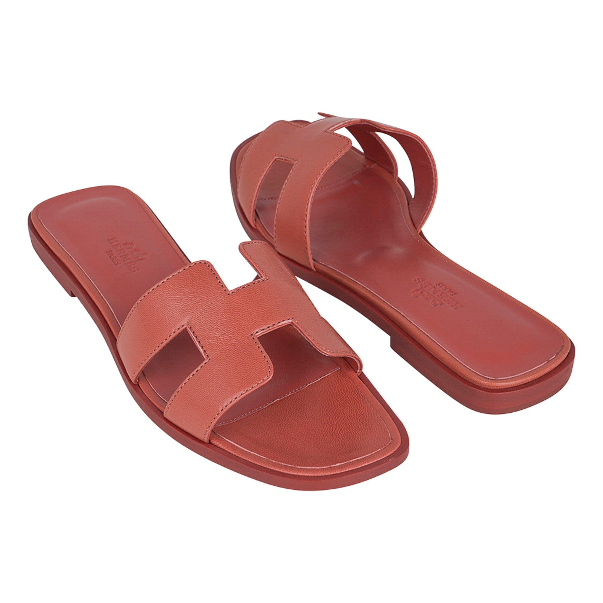 Hermes Rose Aube Oran Sandal Flat Shoes 37.5 – Mightychic