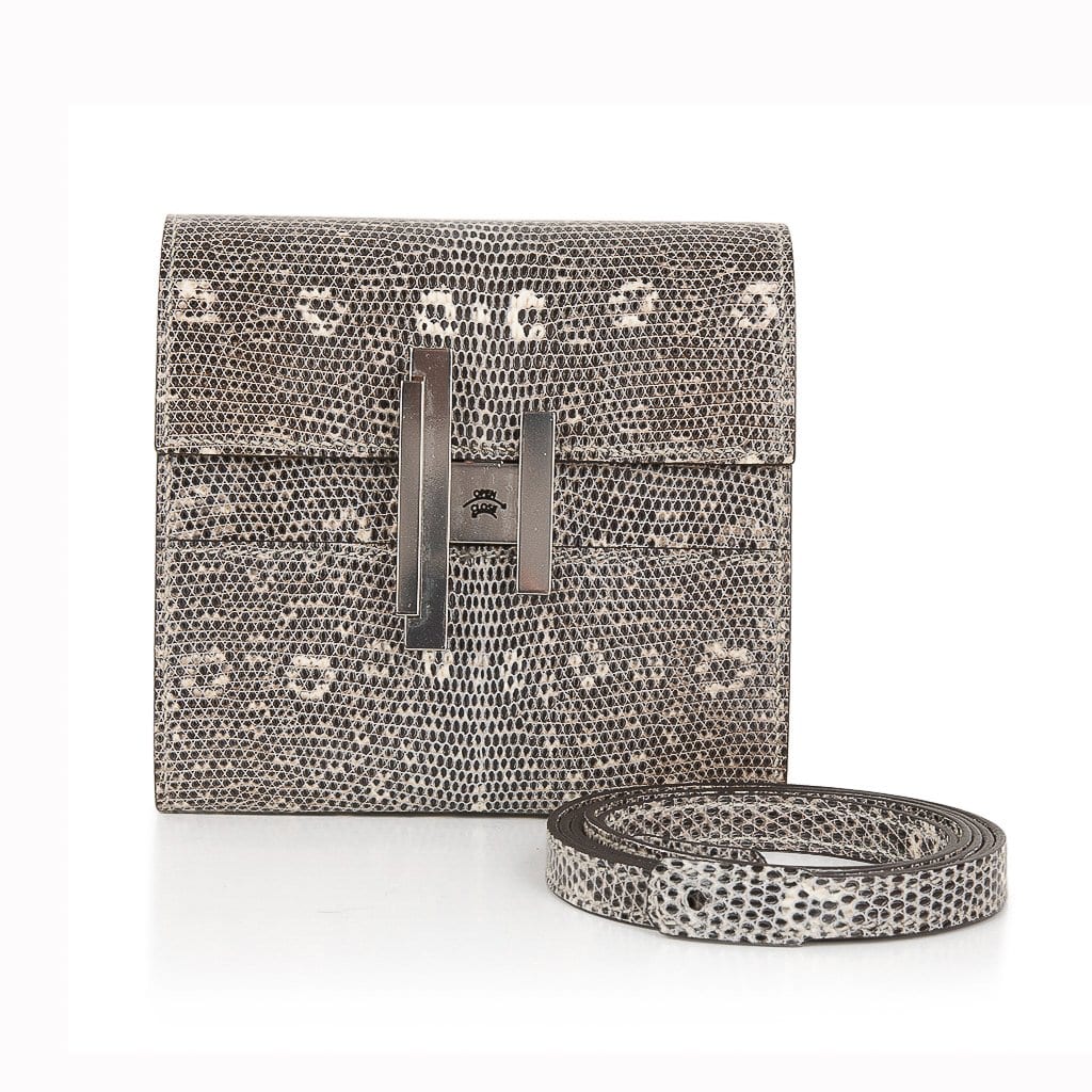 Hermes Cinhetic Mini Wallet Ombre Lizard Clutch Shoulder Bag • MIGHTYCHIC •  
