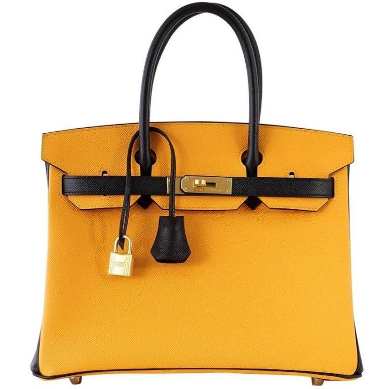 Bags, Genuine Leather Bag Bicolor Birkin Kelly Style