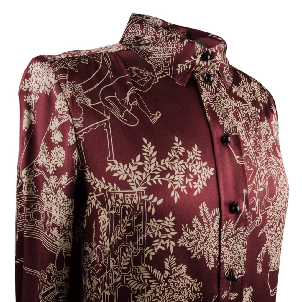 Louis Vuitton Blouse Asian Print Lace Detail 34 / 4