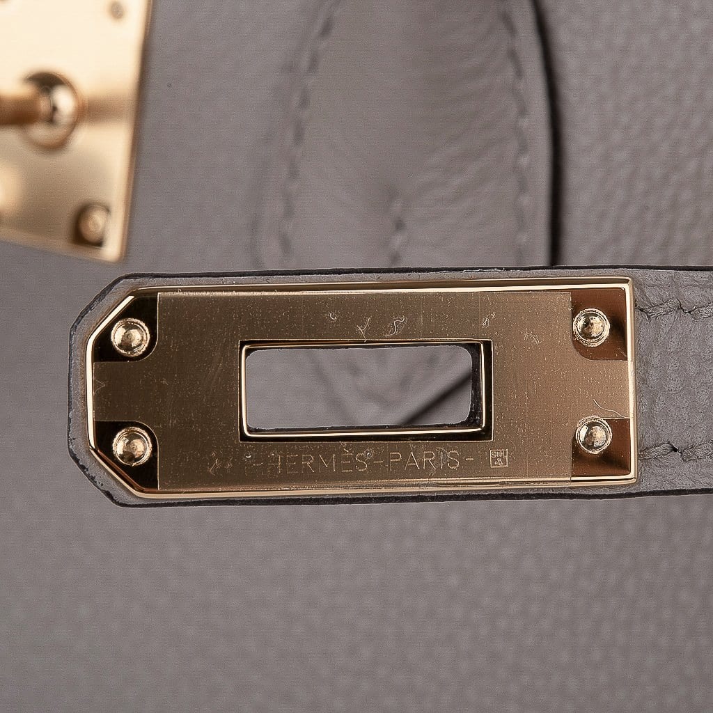 Hermes Birkin Bag 25cm Gris Tourterelle Togo Gold Hardware