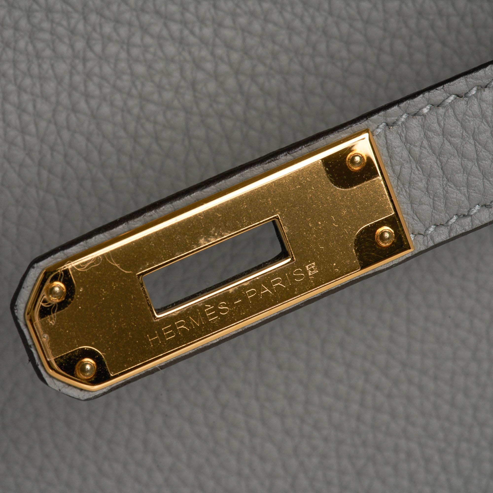 Authentic Hermes Birkin 30 Gris Grey Mouette Gold Hardware Togo
